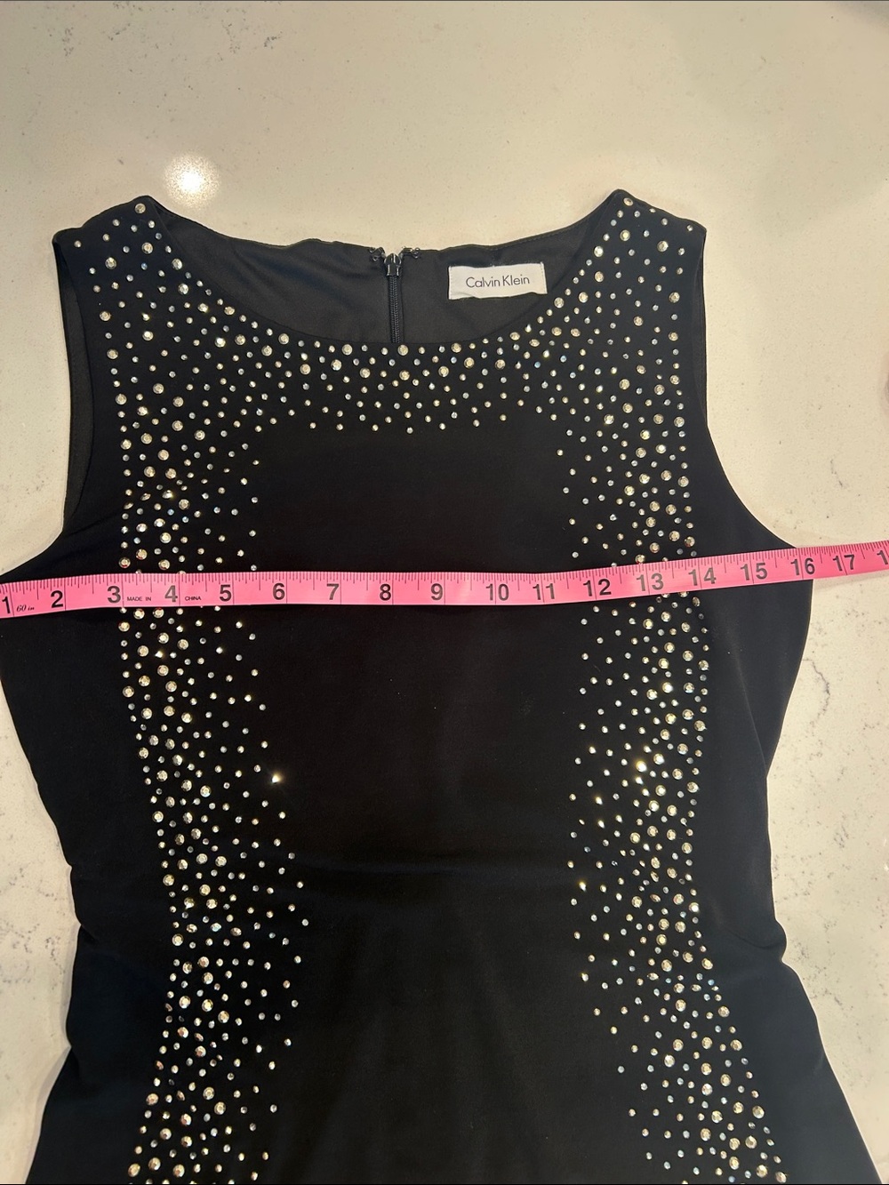 Calvin Klein Black Sleeveless Studded Sheath Dress Size Small - Picture 14 of 16